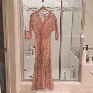 Beautiful pink patterned maxi dress